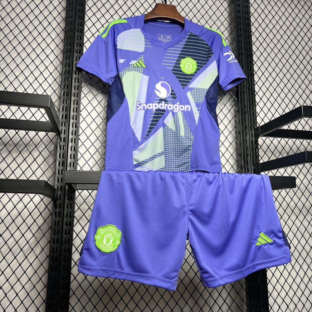 2024-2025 Kids Manchester United Goalkeeper Home Football Shirt 1:1 Thai Quality