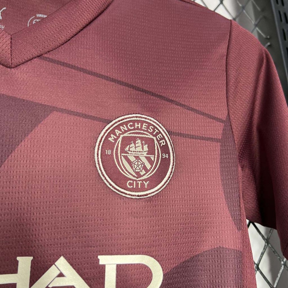 2024-2025 Kids Manchester City Third Away Football Shirt 1:1 Thai Quality