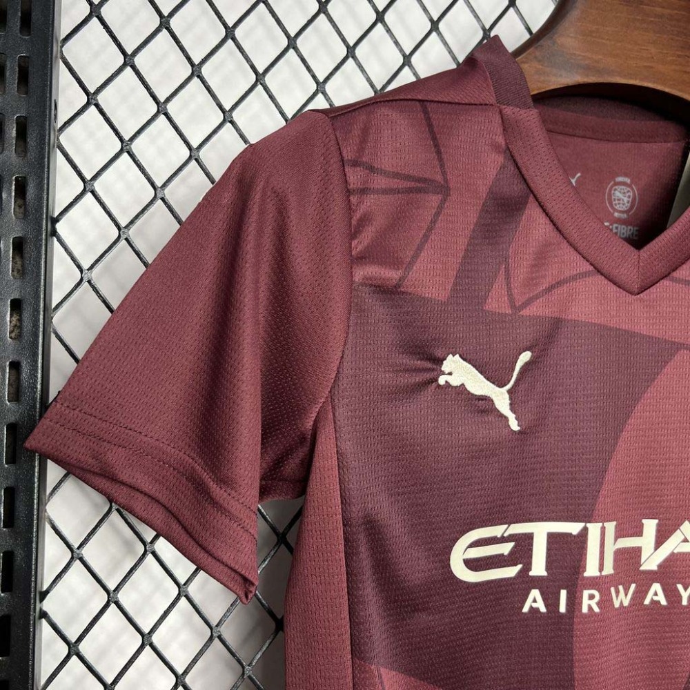 2024-2025 Kids Manchester City Third Away Football Shirt 1:1 Thai Quality