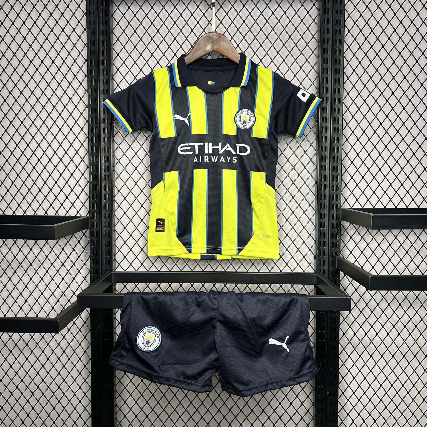 2024-2025 Kids Manchester City Away Football Shirt 1:1 Thai Quality