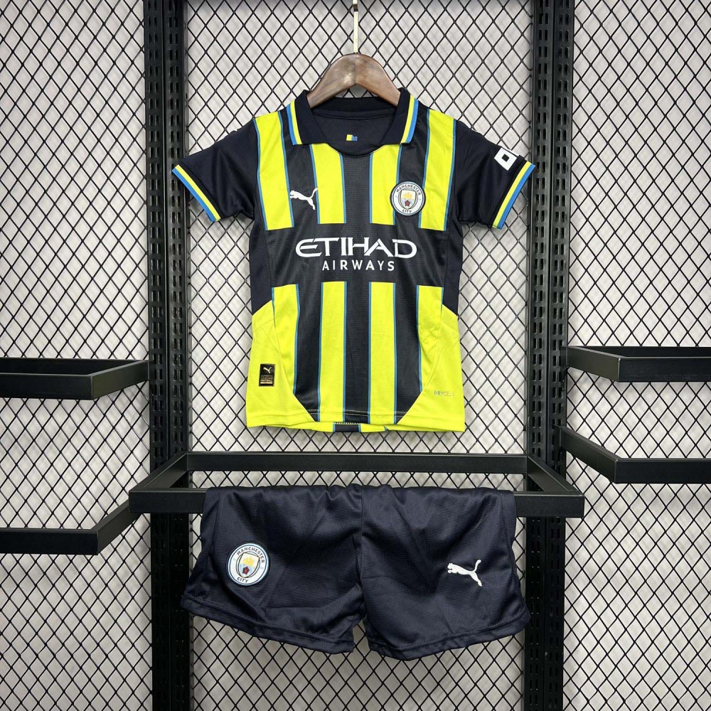 2024-2025 Kids Manchester City Away Football Shirt 1:1 Thai Quality