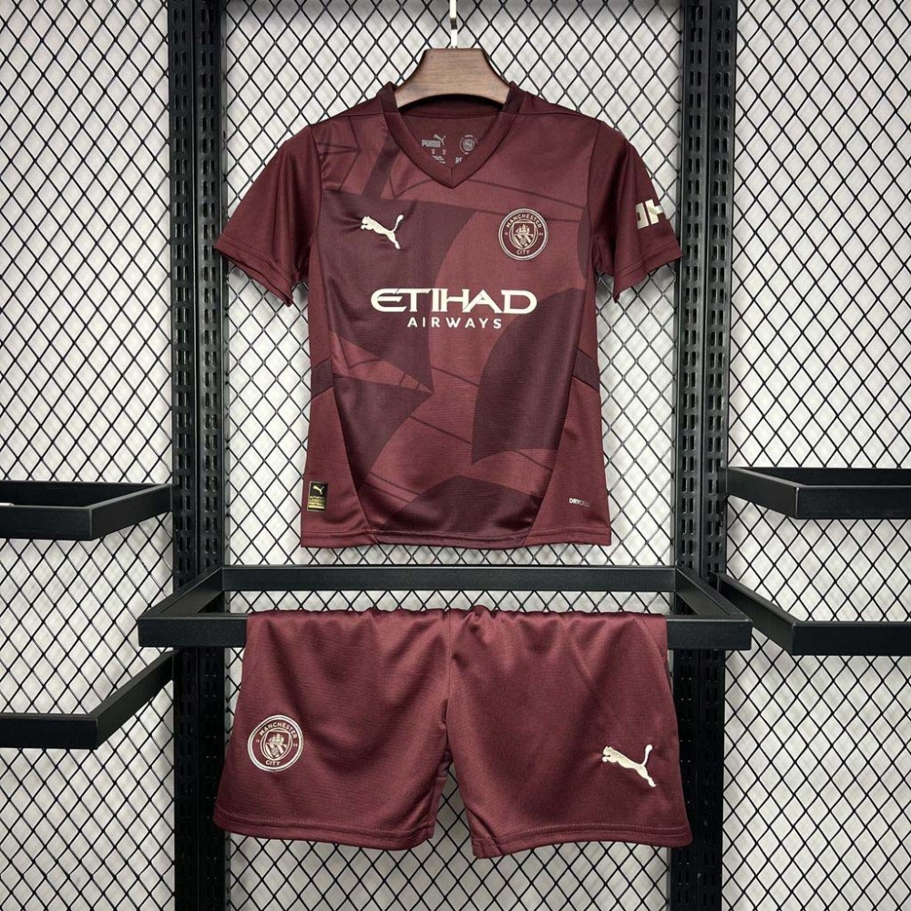 2024-2025 Kids Manchester City Third Away Football Shirt 1:1 Thai Quality