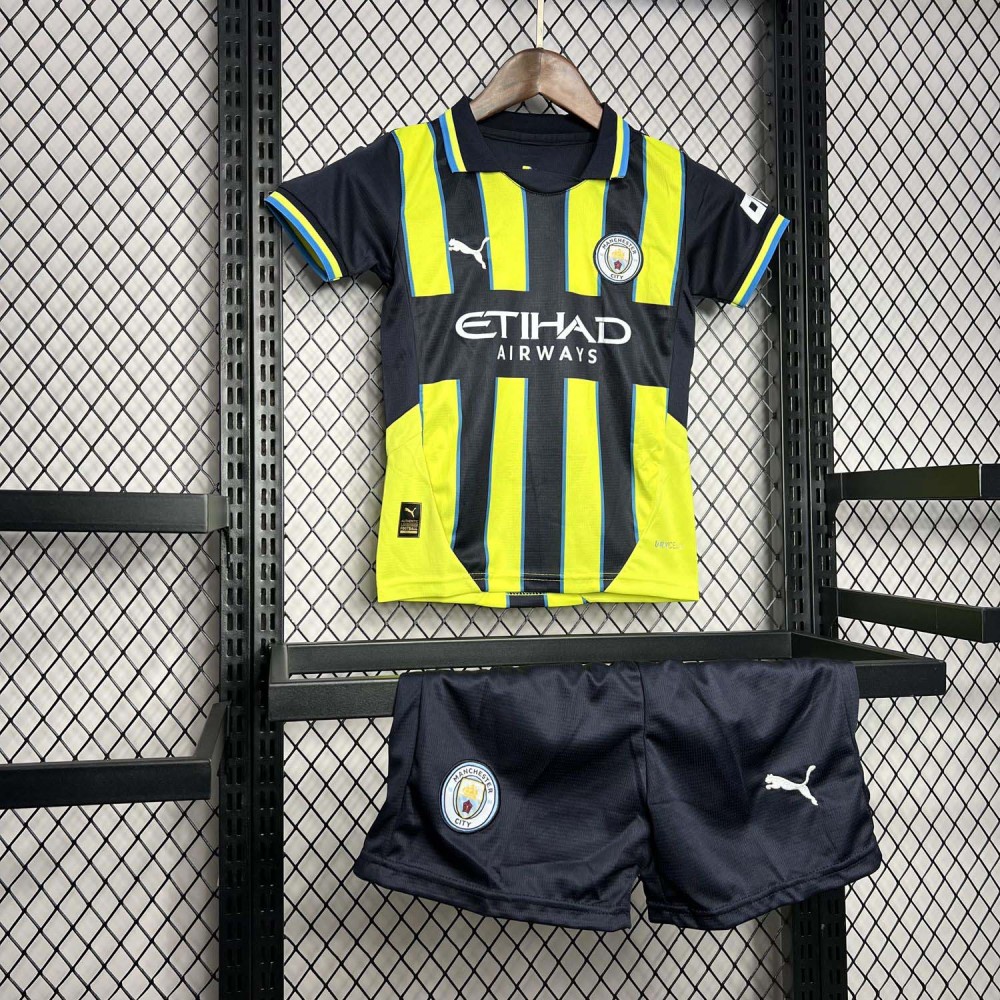 2024-2025 Kids Manchester City Away Football Shirt 1:1 Thai Quality