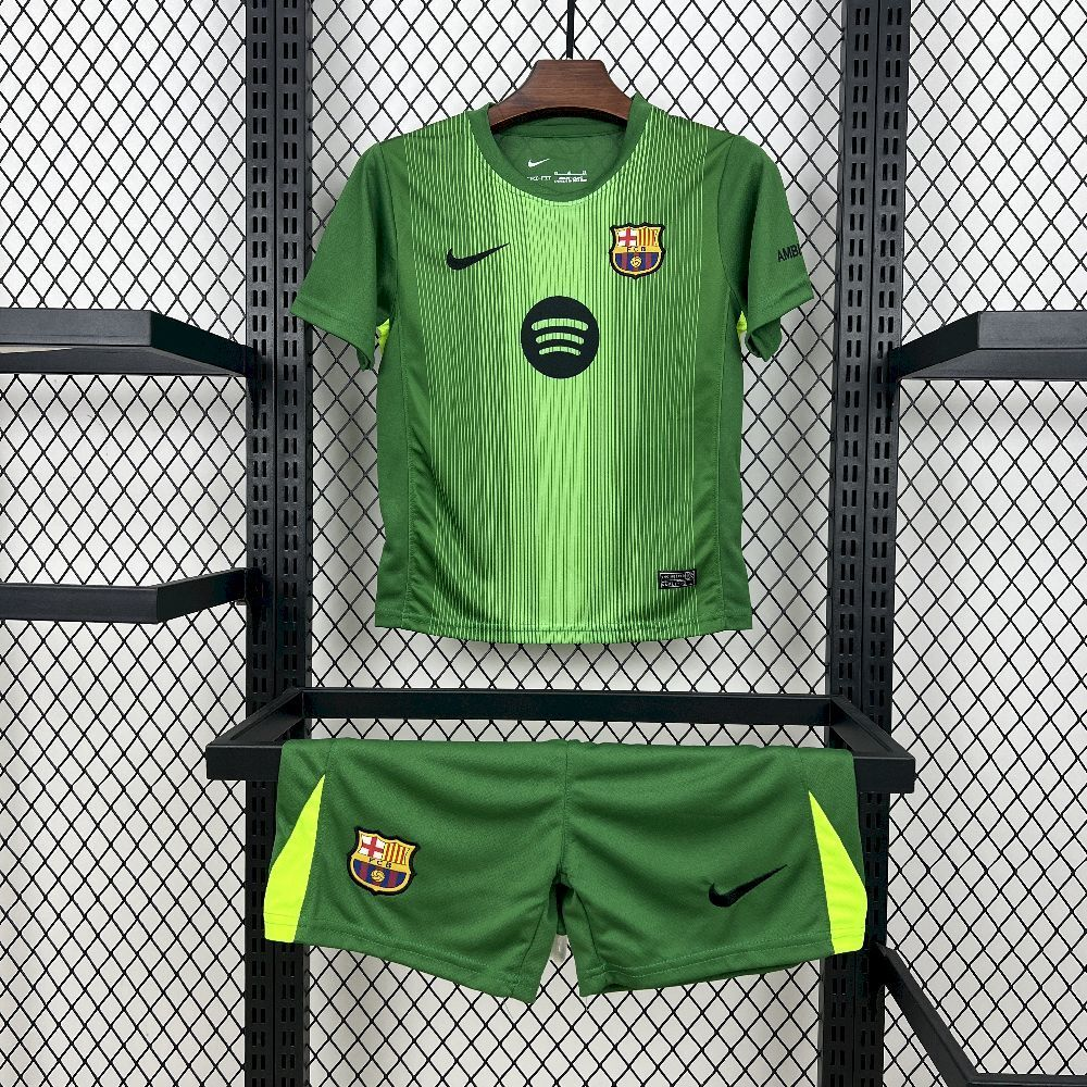 2025-2026 Barcelona Club Green Goalkeeper KIDS Football Shirt Fan edition1:1 China Quality