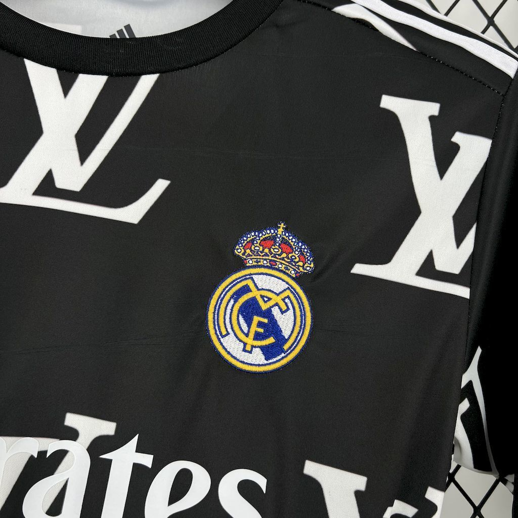 2025-2026 Real Madrid Club Football Louis Vuitton Joint Edition Black Jersey Fan edition 1:1 China Quality