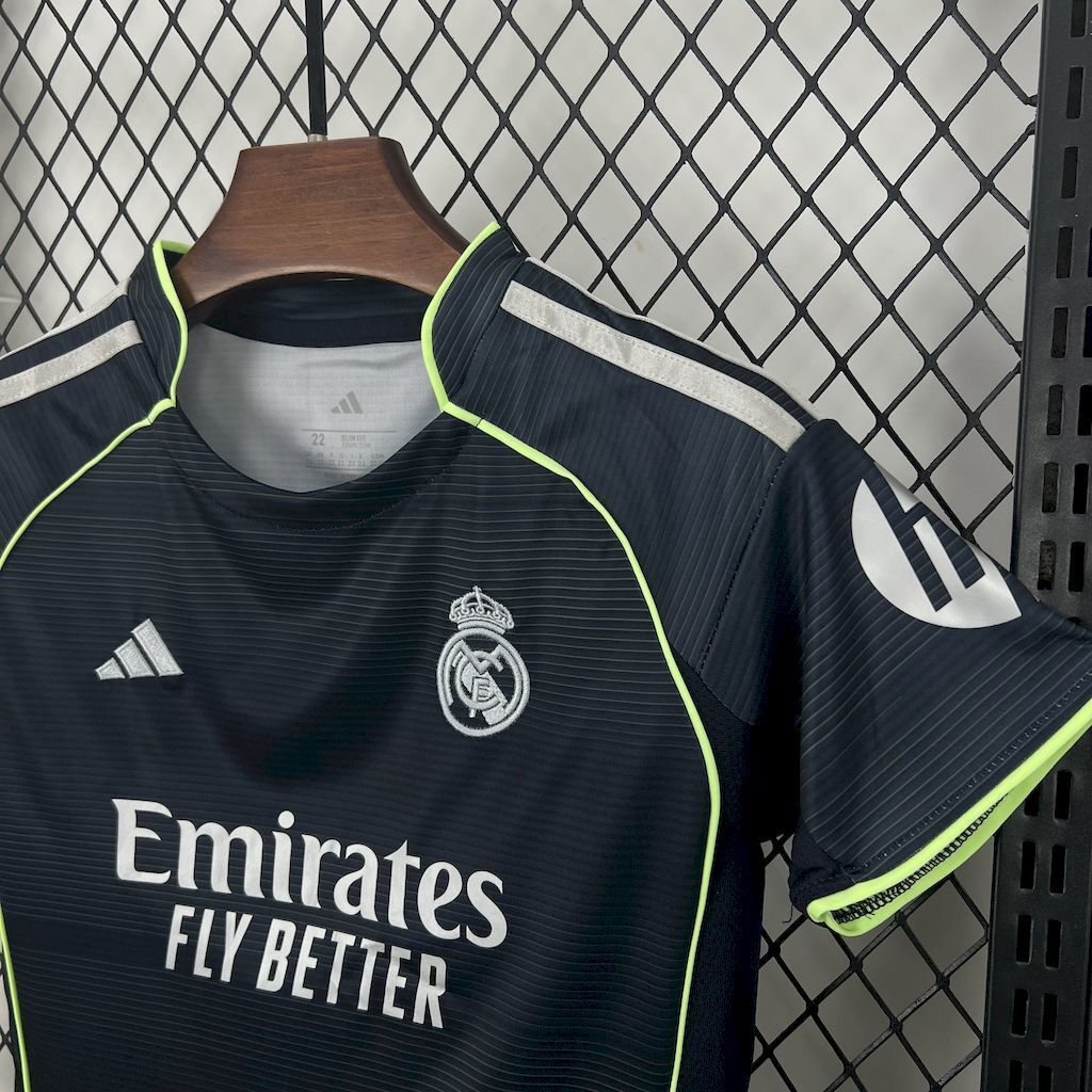 2025-2026 Real Madrid Club Football Away Kids Kit   
