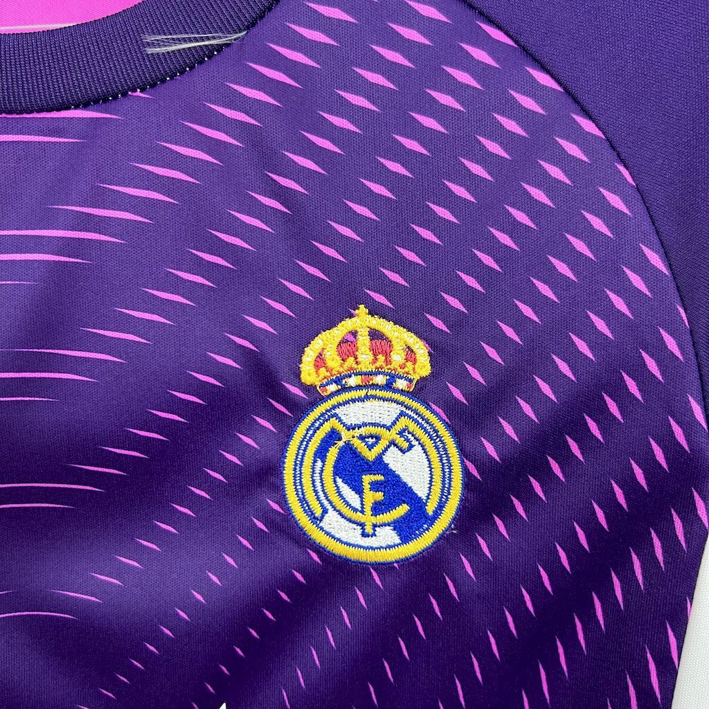 2025-2026 Real Madrid Club Football Purple goalkeeper Kids Kit 1:1 China Quality