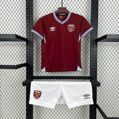 2025-2026 West Ham Club Home Kids Football Jersey Fan     
