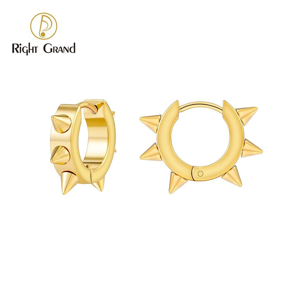 Right Grand Titanium Cone Chunky Hinged 14G Daith Helix Hoop Earring Piercing Jewelry