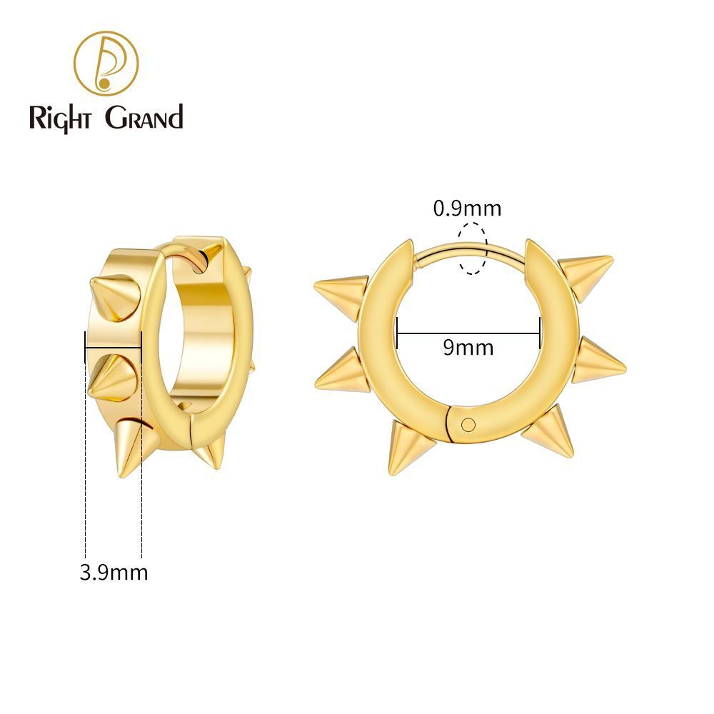 Right Grand Titanium Cone Chunky Hinged 14G Daith Helix Hoop Earring Piercing Jewelry