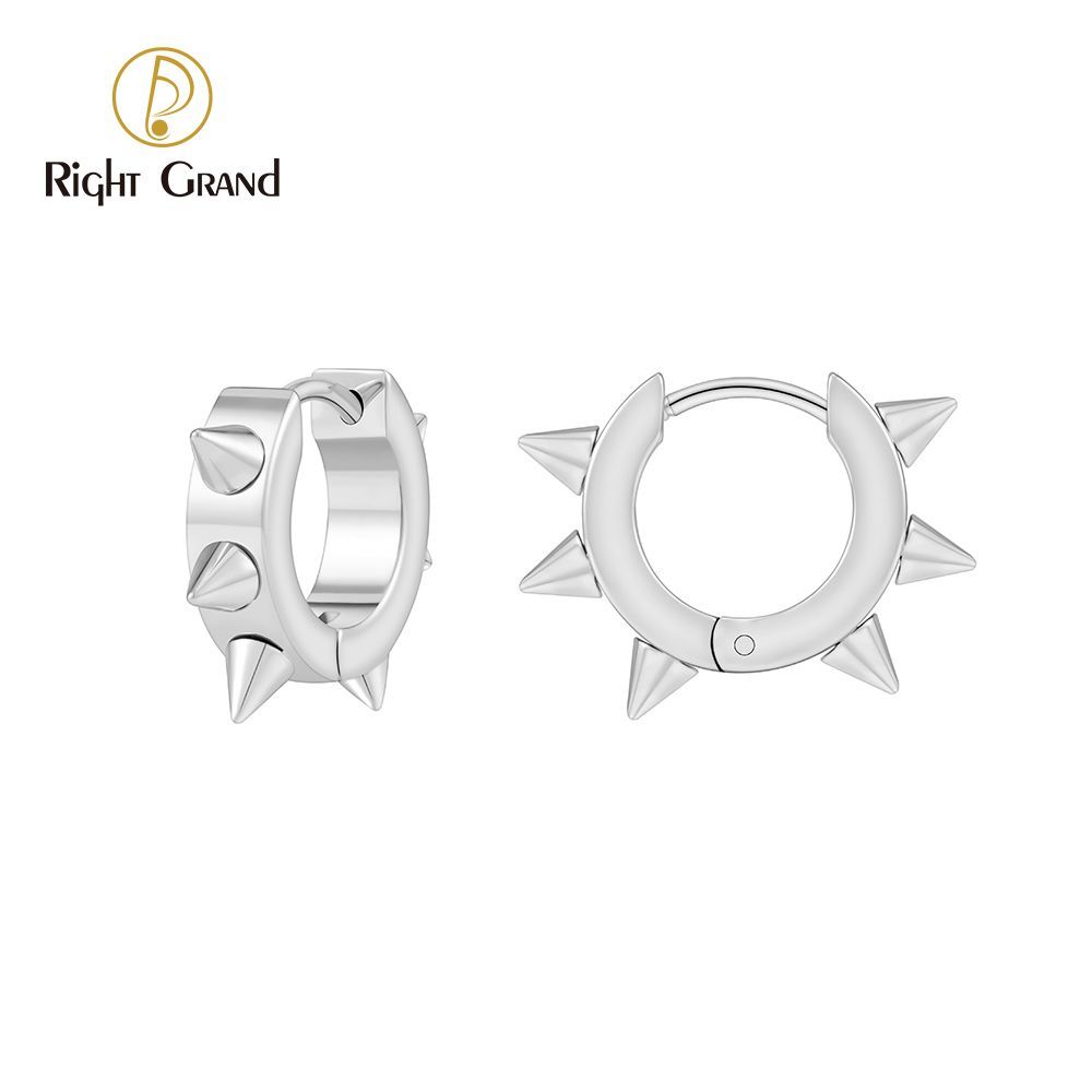 Right Grand Titanium Cone Chunky Hinged 14G Daith Helix Hoop Earring Piercing Jewelry