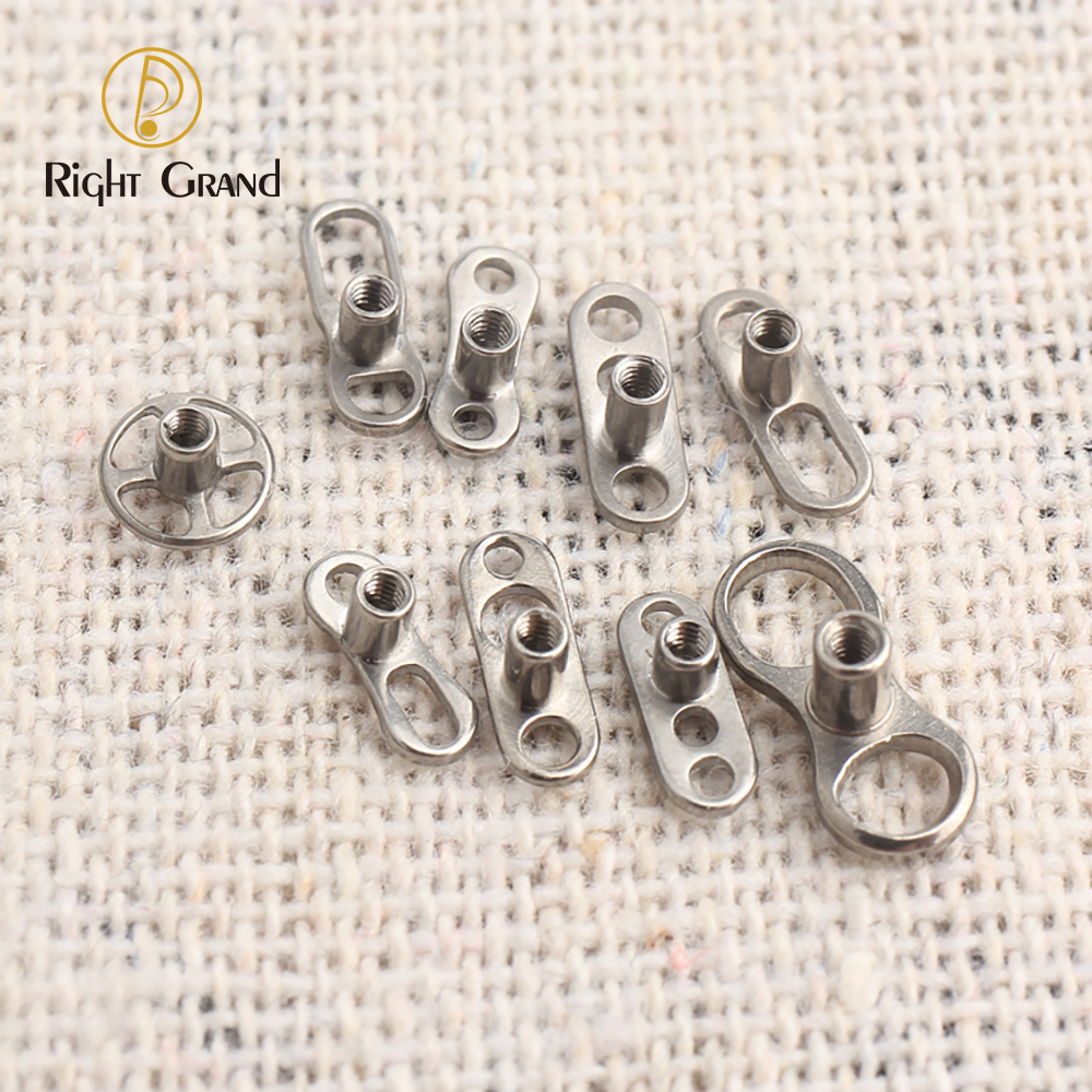 Right Grand Implant Grade ASTM F136 Titanium Mirror Polish Dermal Anchor Base