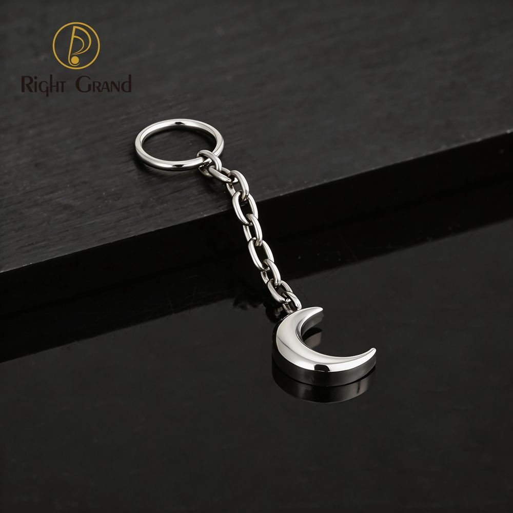 Right Grand ASTM F136 Titanium Moon Drop Ring Charm for Ear Lobe Dangle Hoop Huggie Earrings