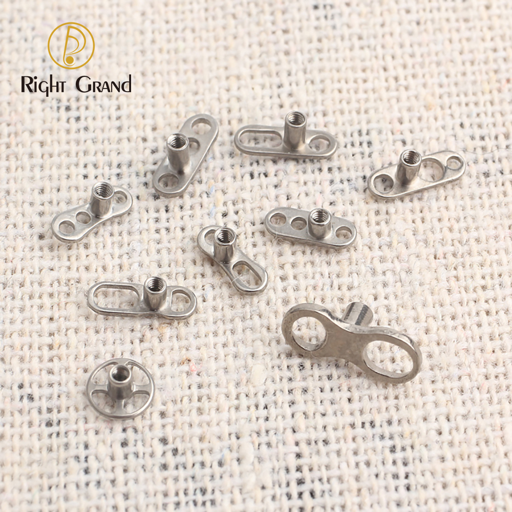 Right Grand Implant Grade ASTM F136 Titanium Mirror Polish Dermal Anchor Base