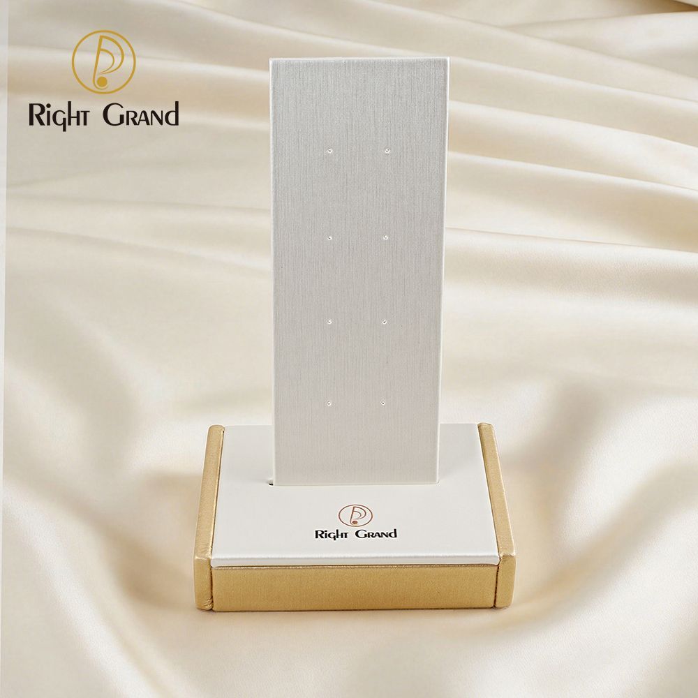 Right Grand High Quality Fiberboard Leather Rectangular Adjustable Board Display Stand for Piercing Body Jewelry Modern Display Holder with 8 Holes