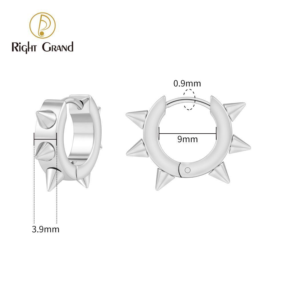 Right Grand Titanium Cone Chunky Hinged 14G Daith Helix Hoop Earring Piercing Jewelry