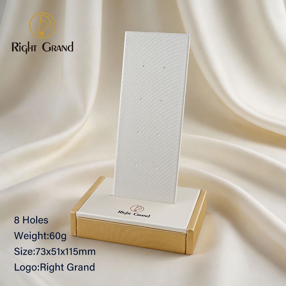 Right Grand High Quality Fiberboard Leather Rectangular Adjustable Board Display Stand for Piercing Body Jewelry Modern Display Holder with 8 Holes