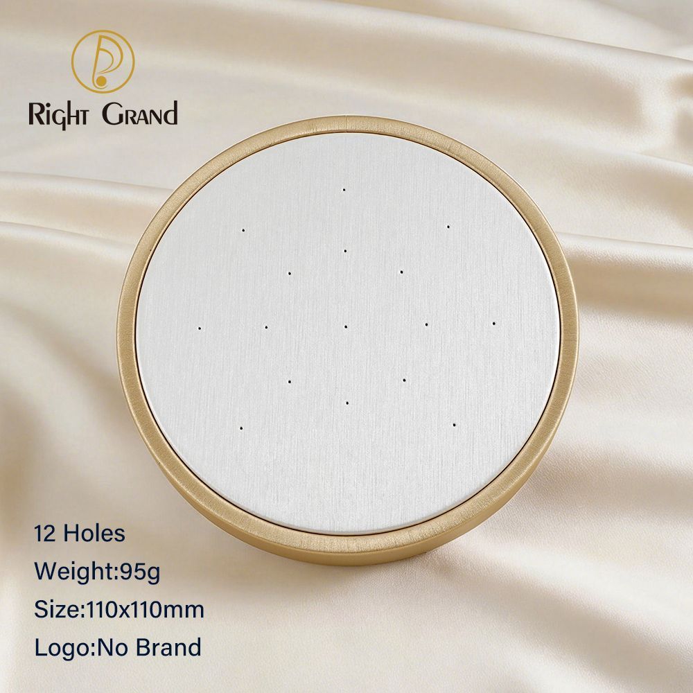 Right Grand High Quality Fiberboard Leather Round Display Stand for Piercing Body Jewelry Modern Display Holder with 12 Holes