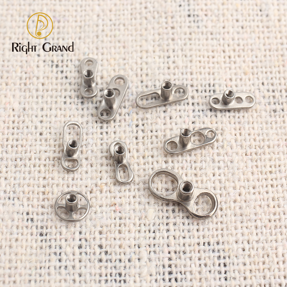 Right Grand Implant Grade ASTM F136 Titanium Mirror Polish Dermal Anchor Base