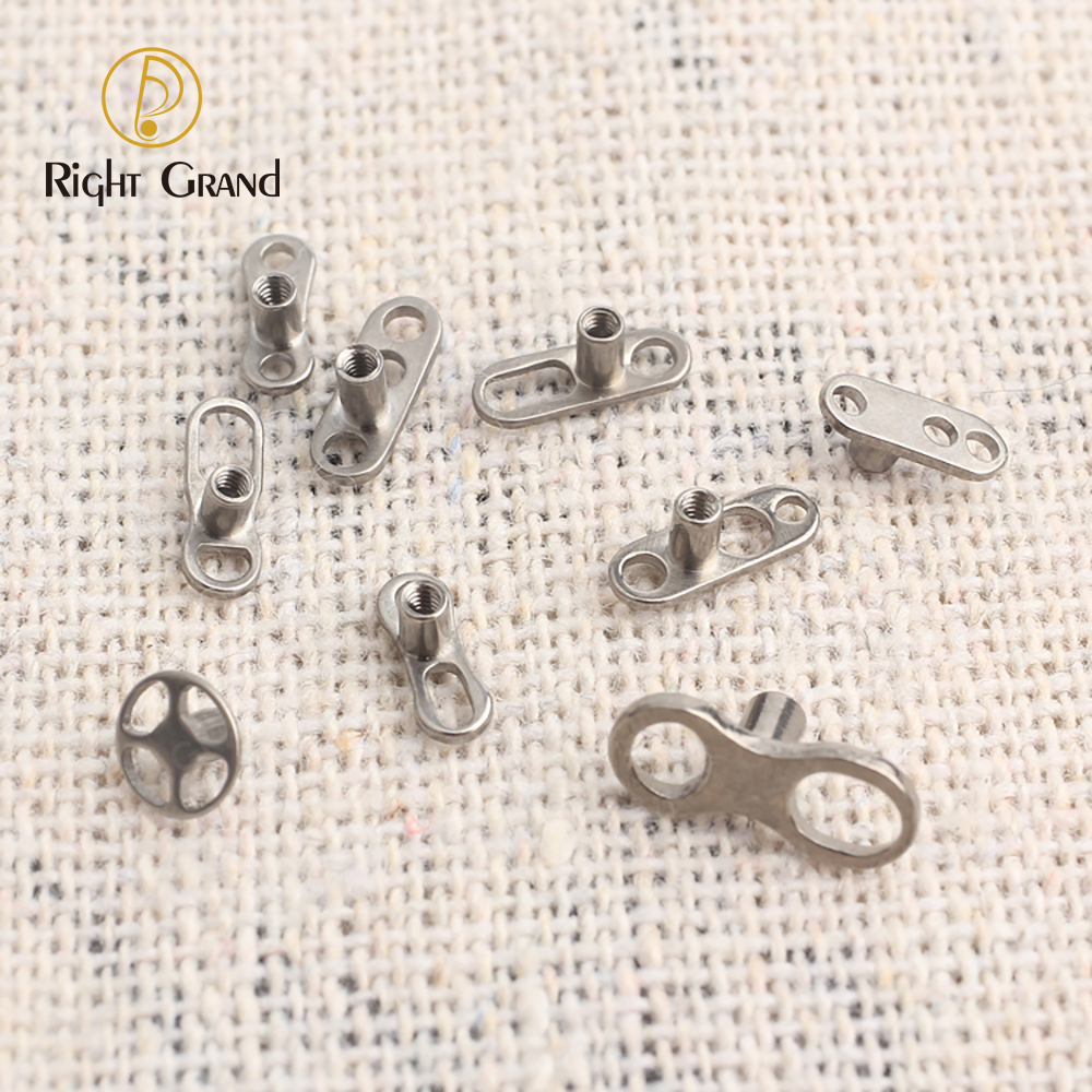 Right Grand Implant Grade ASTM F136 Titanium Mirror Polish Dermal Anchor Base