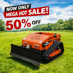 2 in 1 RC Tracked Lawn Mower with Front Shovel Gasoline Hybrid Remote Control  Clearing Machine