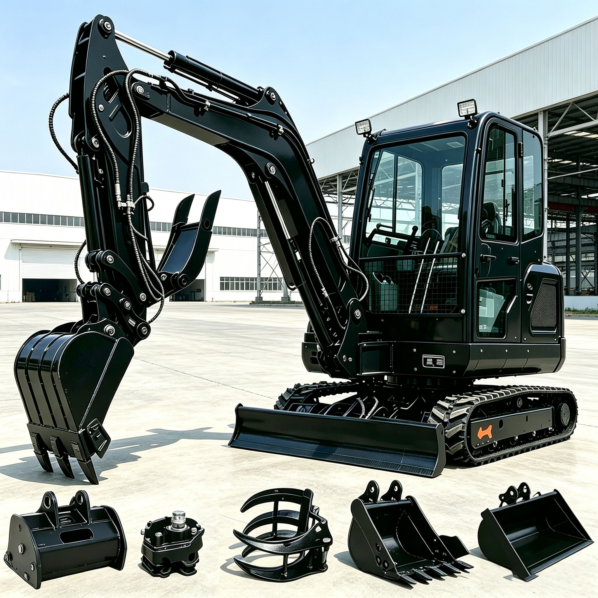 FREE SHIPPING 2026 New Model 3 Ton Mini Crawler Excavator CE Closed Cabin Air Condition EURO 5 Engine for EU Construction