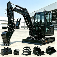 FREE SHIPPING 2026 New Model 3 Ton Mini Crawler Excavator CE Closed Cabin Air Condition EURO 5 Engine for EU Construction