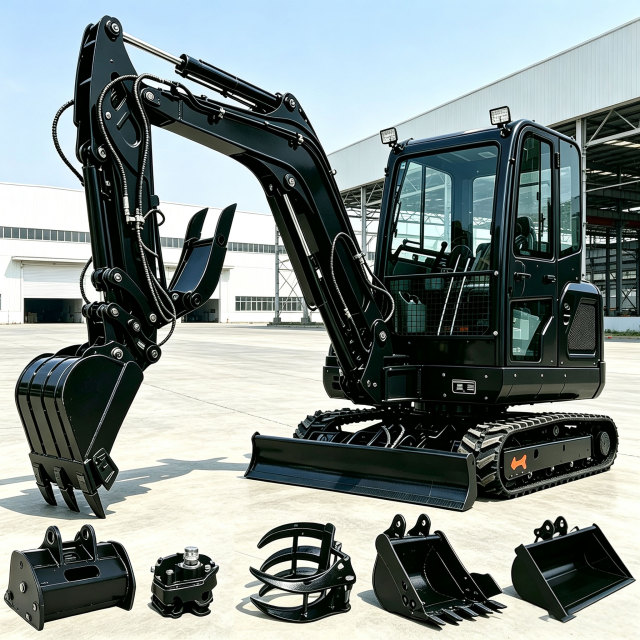FREE SHIPPING 2026 New Model 3 Ton Mini Crawler Excavator CE Closed Cabin Air Condition EURO 5 Engine for EU Construction