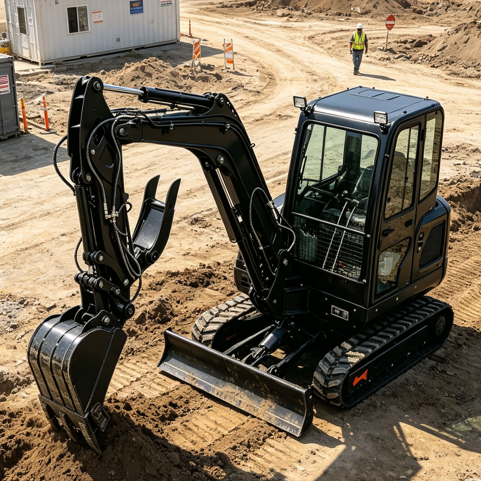 FREE SHIPPING 2026 New Model 3 Ton Mini Crawler Excavator CE Closed Cabin Air Condition EURO 5 Engine for EU Construction