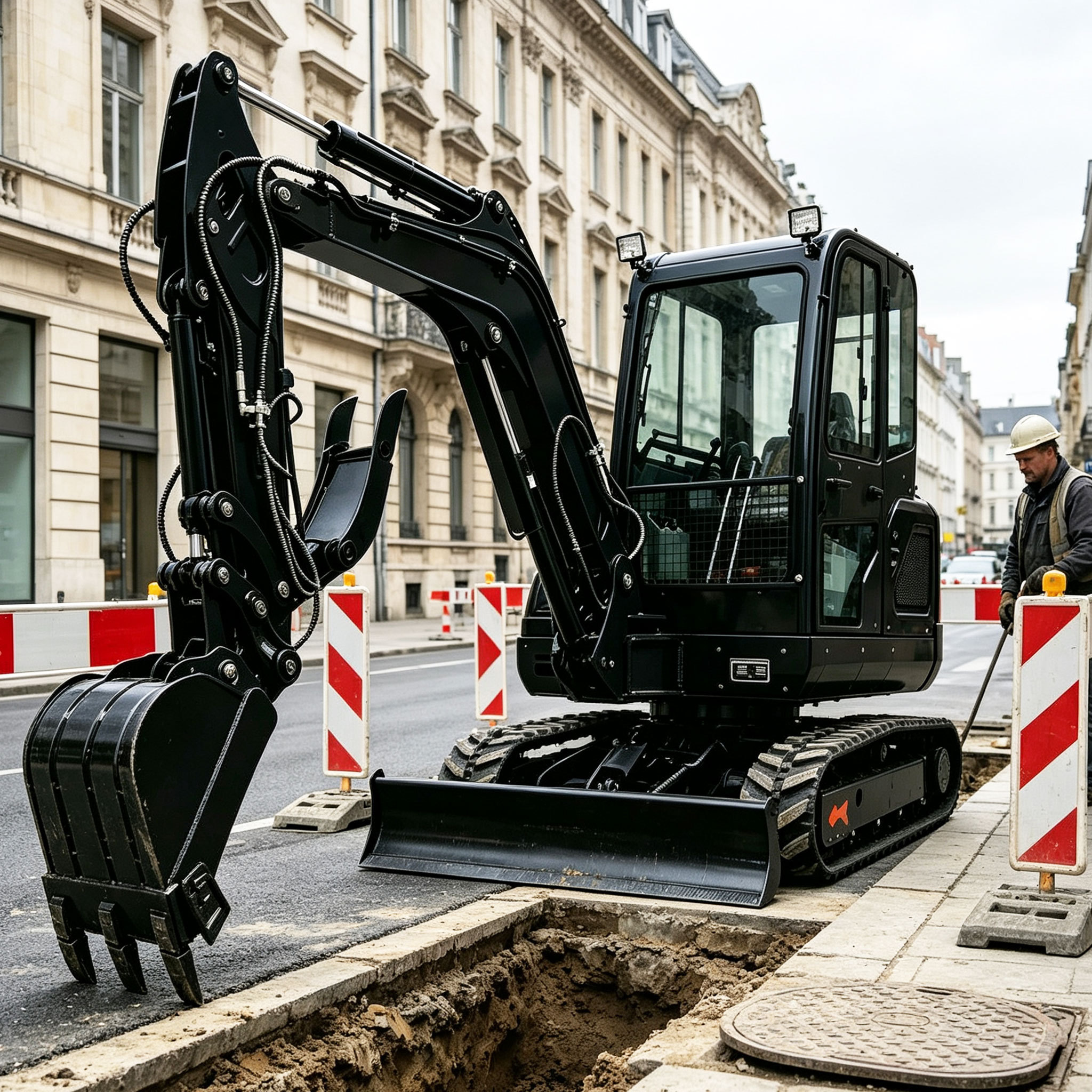 FREE SHIPPING 2026 New Model 3 Ton Mini Crawler Excavator CE Closed Cabin Air Condition EURO 5 Engine for EU Construction