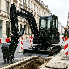 FREE SHIPPING 2026 New Model 3 Ton Mini Crawler Excavator CE Closed Cabin Air Condition EURO 5 Engine for EU Construction