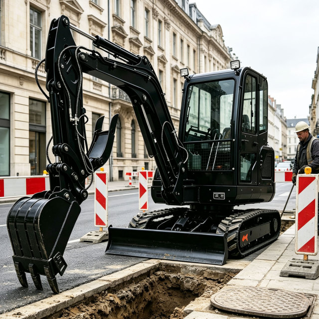 FREE SHIPPING 2026 New Model 3 Ton Mini Crawler Excavator CE Closed Cabin Air Condition EURO 5 Engine for EU Construction