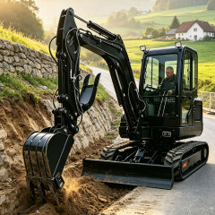 FREE SHIPPING 2026 New Model 3 Ton Mini Crawler Excavator CE Closed Cabin Air Condition EURO 5 Engine for EU Construction
