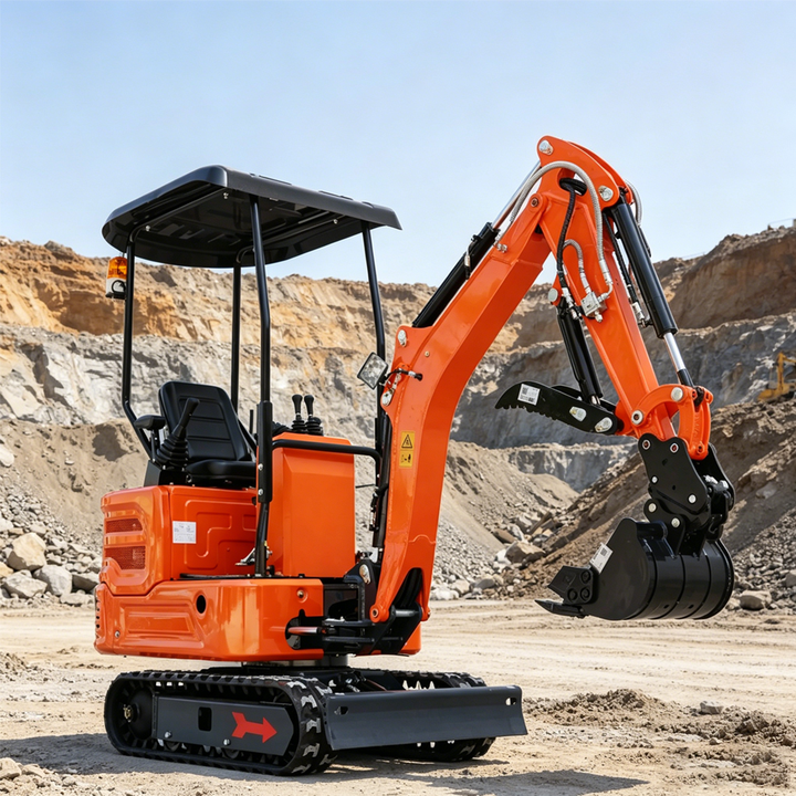 FREE SHIPPING 1 Ton Upgrade Small Mini Excavator Kuboat Engine Compact Digger Excavators with Side Swing Boom for North America