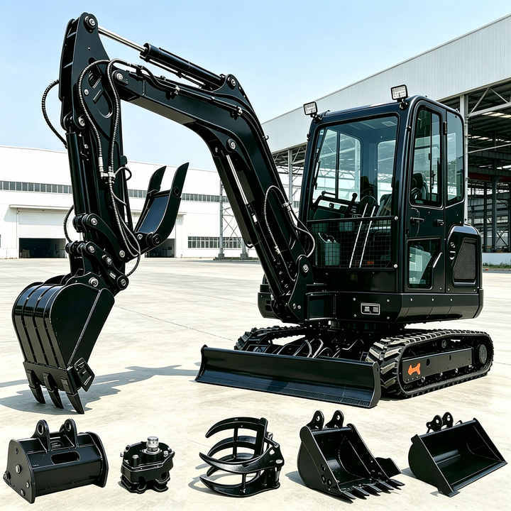 FREE SHIPPING 2026 New Model 3 Ton Mini Crawler Excavator CE Closed Cabin Air Condition EURO 5 Engine for EU Construction