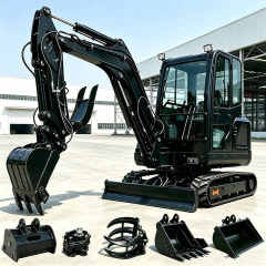 FREE SHIPPING 2026 New Model 3 Ton Mini Crawler Excavator CE Closed Cabin Air Condition EURO 5 Engine for EU Construction