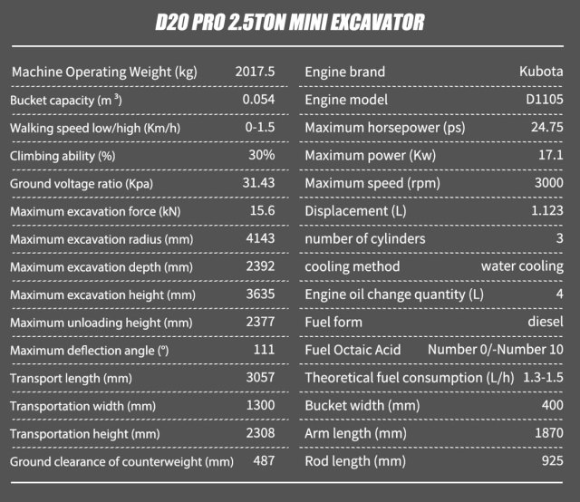 MINI EXCAVATOR-D20 PRO