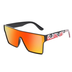 Black Grain Frame Mirrored Orange Lens
