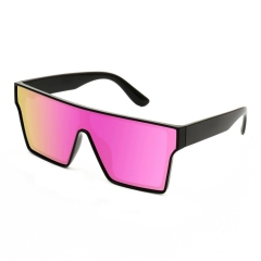 Black Frame Mirrored Pink Lens