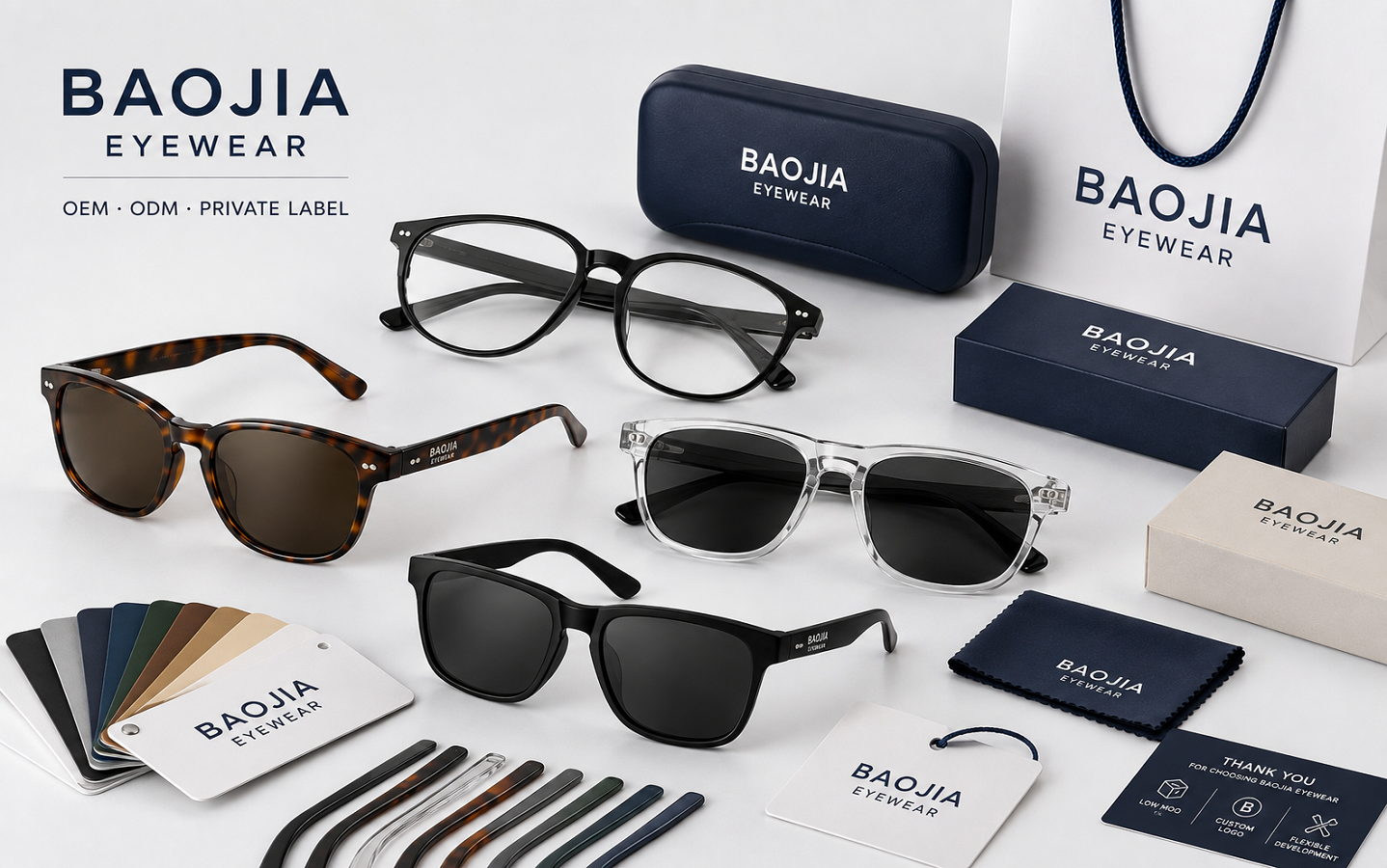 Custom eyewear and private label solutions by Baojia Eyewear