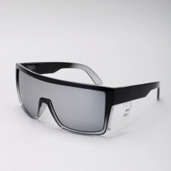 Clear Black Frame Mirrored Silver Lens