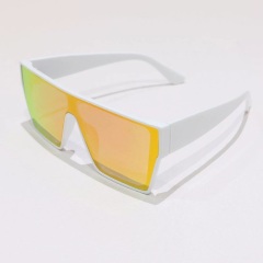 White Frame Mirrored Orange Lens
