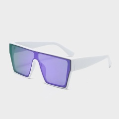 White Frame Mirrored Purple Lens