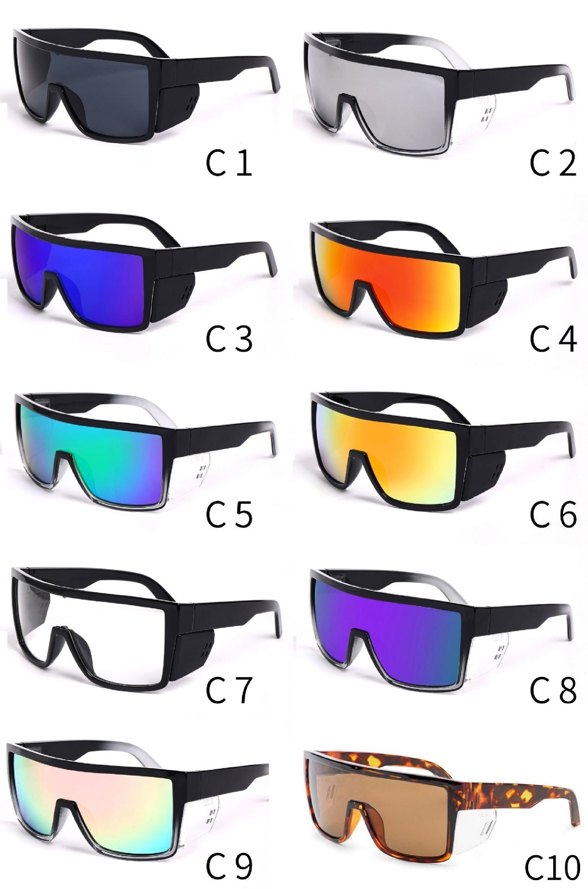 Oversized PC Windproof Cycling Polarized Sunglasses