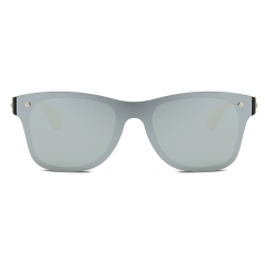 Black Frame Silver Mirrored Lens
