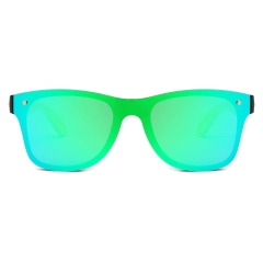 Black Frame Green Mirrored Lens