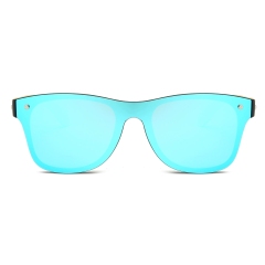 Black Frame Ice Blue Mirrored Lens