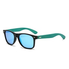 Blue Green Frame Blue Mirrored Lens
