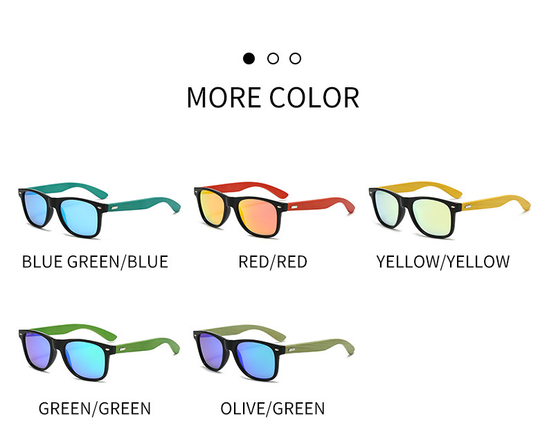 Retro Square Polarized Sunglasses with Wood Temples