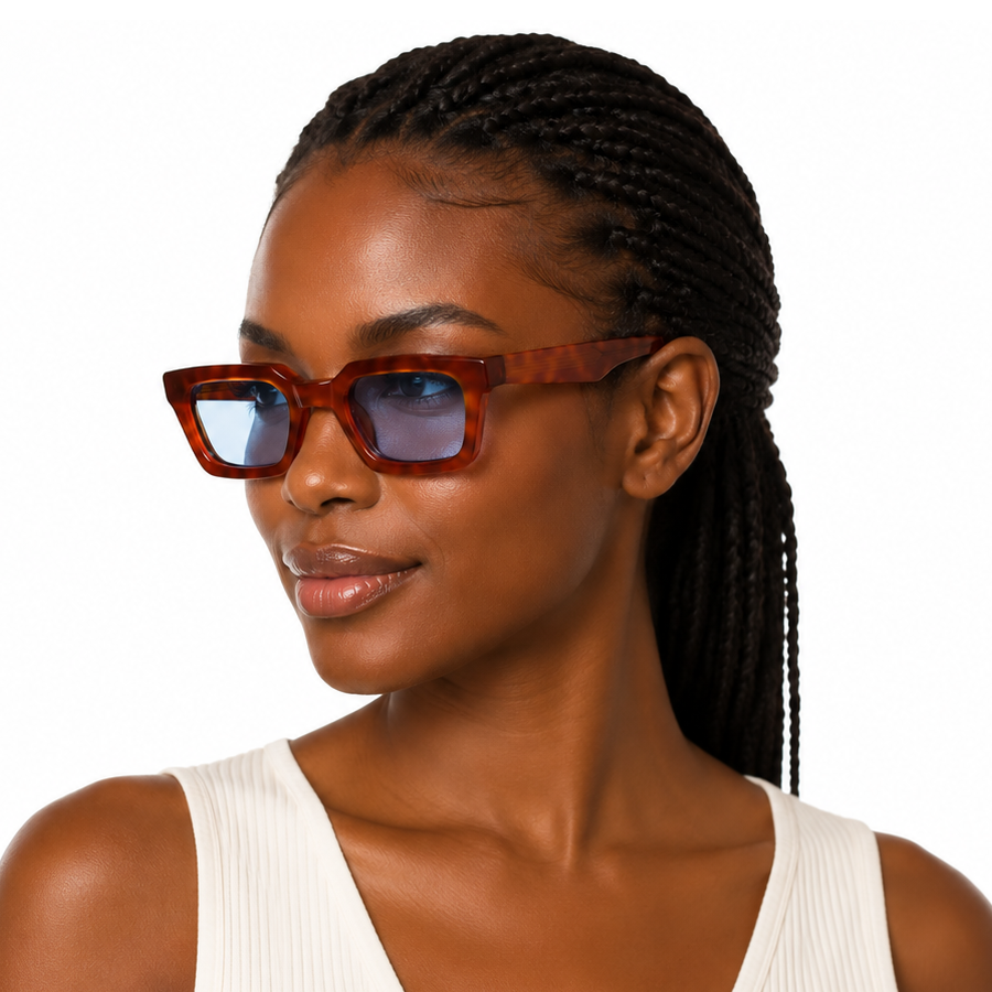 Retro Acetate Square Polarized Sunglasses